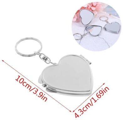 Uplift Picks Portable Stainless Steel Pocket Mirror Folding Compact Makeup Travel Beauty Mirror heart