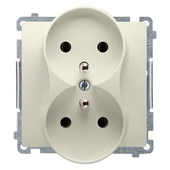 Kontakt Simon Doppelsteckdose Basismodul mit Verschluss und Verschluss 16A IP20 beige - BMGZ2MZ.01/1 (BMGZ2MZ.01/12)