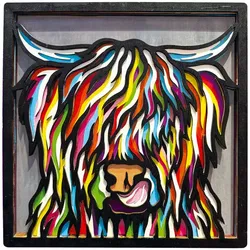 Wood-Art "Hochlandrind", 25 x 25 cm