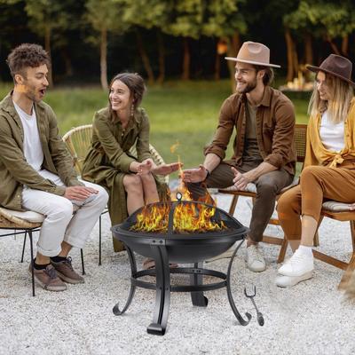 All Categories Goods Outdoor Wood Burning Fire Pit With Mesh Lid And Fire Picker Perfect For Backyard BBQs And Outdoor Gatherings Outdoor Wood Burning Fire Pit With Mesh Lid And Fire Picker Perfect For Backyard BBQs And Outdoor Gatherings