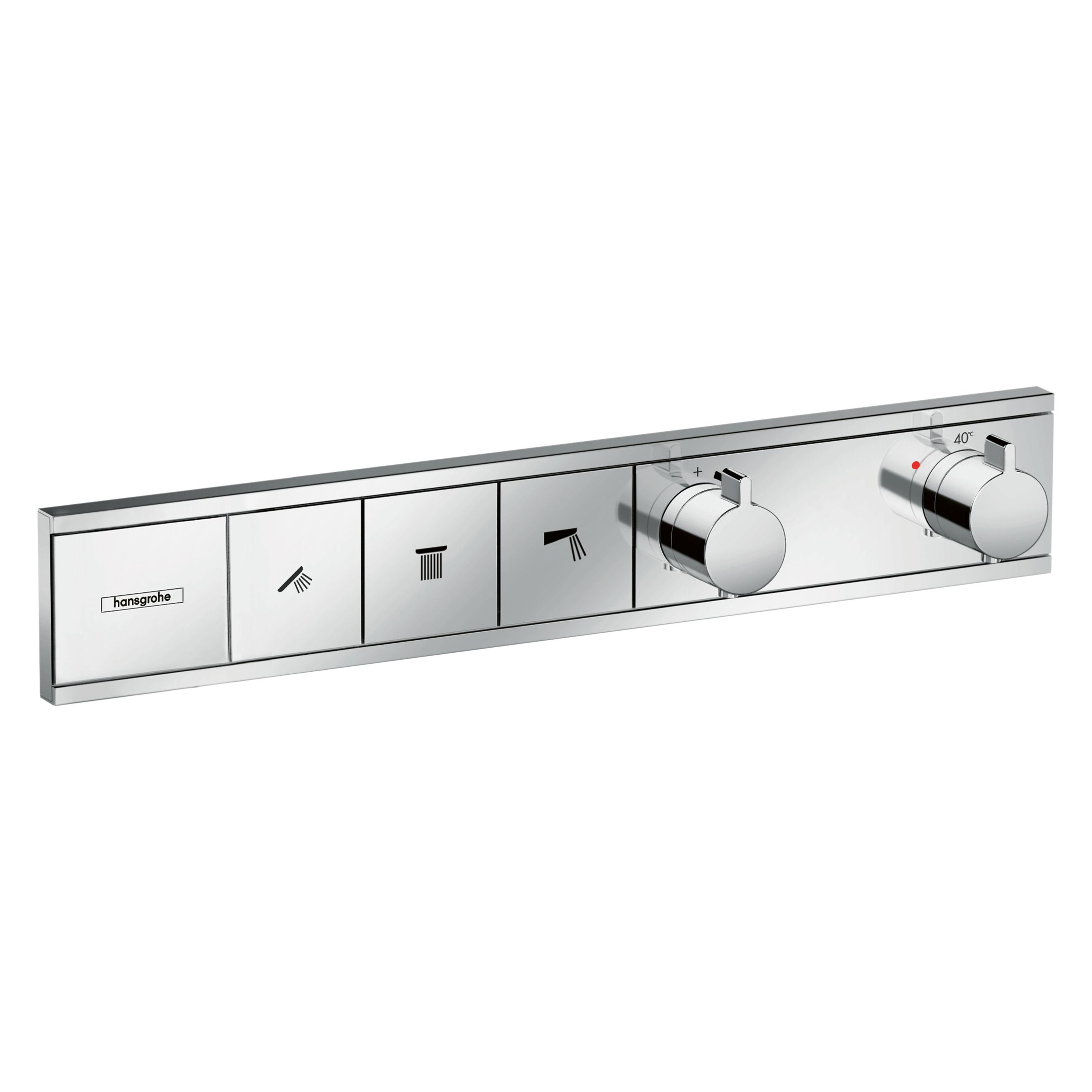 hansgrohe Fertigmontageset RAINSELECT für Unterputz-Thermostat, 3 Verbraucher chrom (15381000)