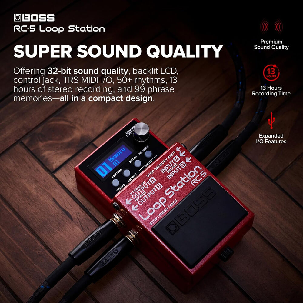 Boss RC-5 LOOP STATION 57 Patterns Ritmos + USB + LCD