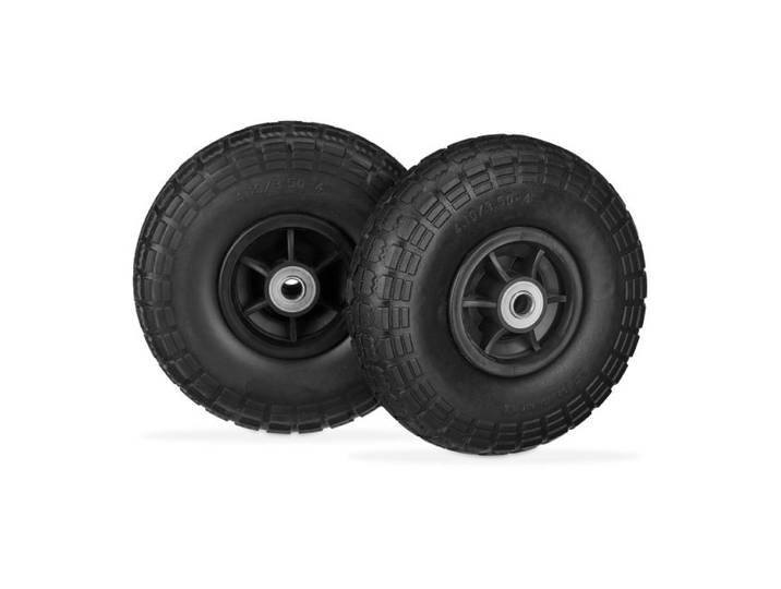 Relaxdays 4 x Sackkarrenrad PU schwarz