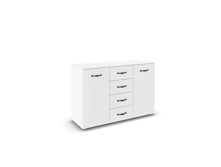 Rauch Möbel ADITIO, Kommode, Farbe Weiß, Breite 120 cm Sideboard im Landhausstil, Cottage, 2-türig, 4 Schubladen, Soft-Close-Funktion, für Schlafzimmer, Gästezimmer, Wohnzimmer