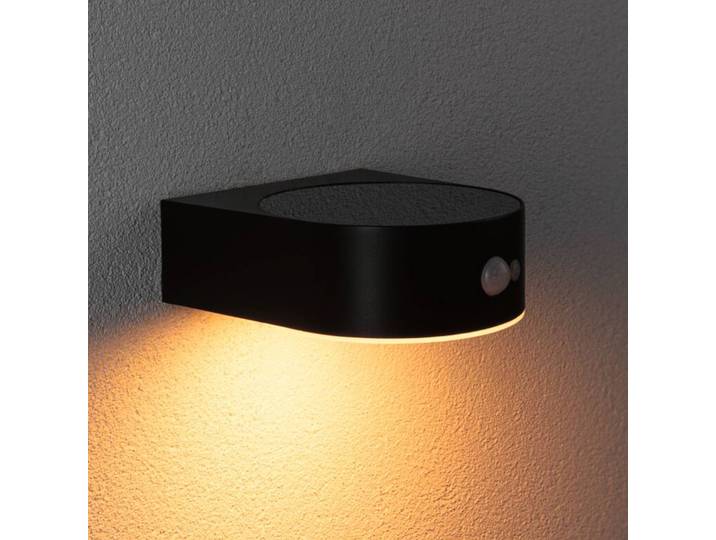 Paulmann Solar-Außenwandleuchte Eileen, schwarz, Sensor IP44 Eileen, schwarz, Kunststoff