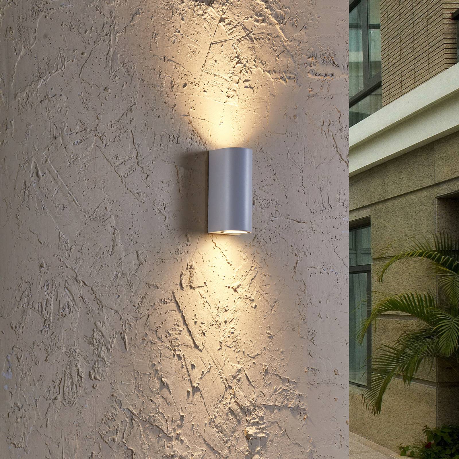 Außenwandleuchte Tetje PRIOS, dimmbar, weiß / opal, Aluminium, Modern, Wandleuchte außen