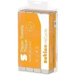 Satino by Wepa Satino Papierhandtücher 278541 HiCycle Interfold-Falzung 2-lagig 3.000 Tücher, Haushaltspapier, Weiss