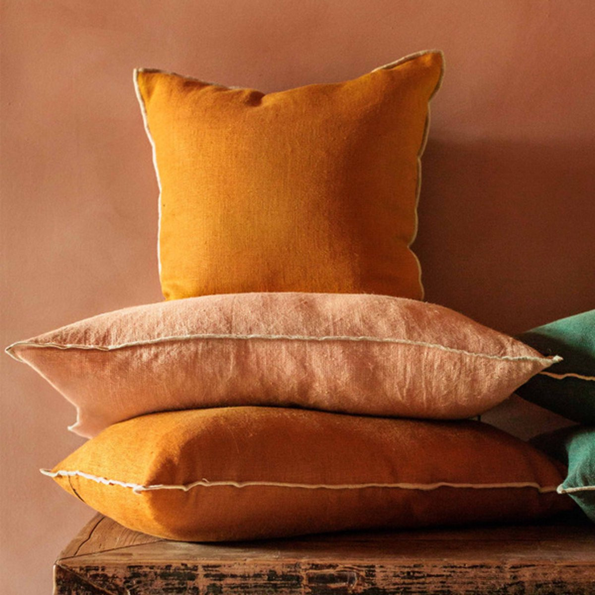 Chennai linnen kussen caramel 55 x 110 cm