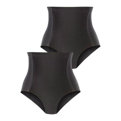 Taillenshaper, Damen, Gr. 48/50, schwarz, Obermaterial: 90% Baumwolle, 10% Elasthan (LYCRA). Netz: 90% Polyamid, 10% Elasthan, PETITE FLEUR BY LASCANA, unifarben, körpernah, Unterhosen, aus elastischer Baumwoll-Qualität, Shape wear, Shaping Slip