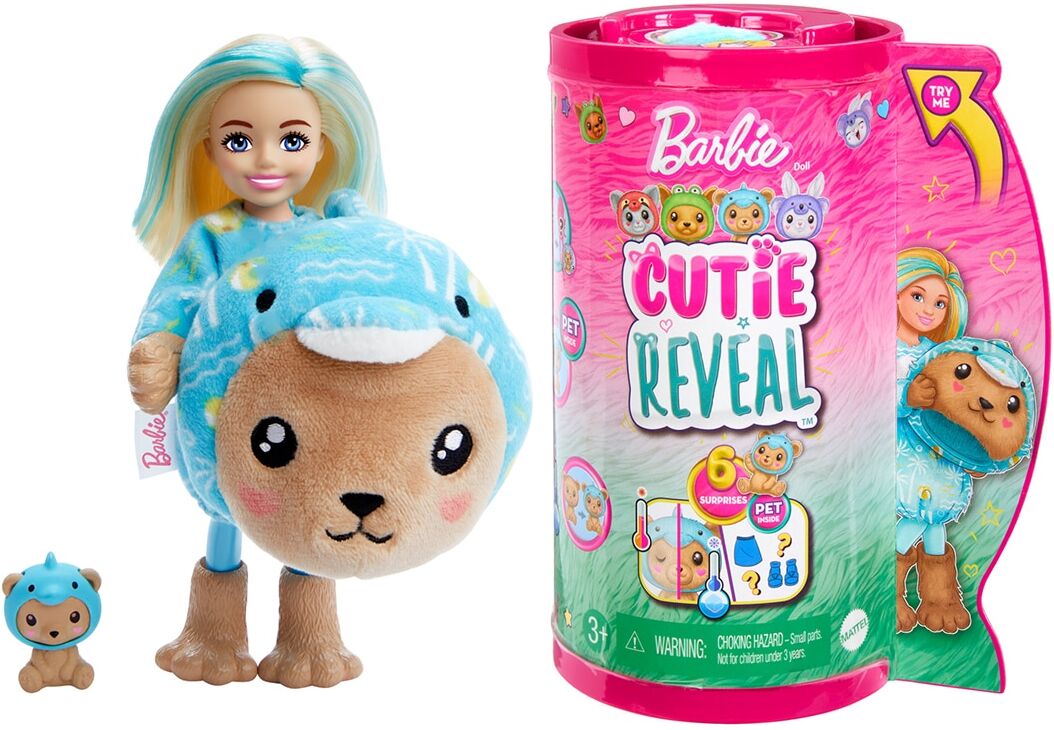 Barbie Chelsea Cutie Reveal Serie Disfraces Osito delfín.
