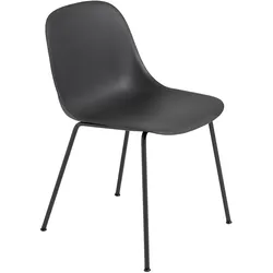 Muuto Fiber Side Chair, tube base, schwarz / schwarz
