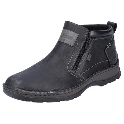 Winterstiefelette RIEKER, Herren, Gr. 41, schwarz, Leder, Lederimitat, Schuhe Winterstiefelette, mit beidseitigen Reißverschlüssen