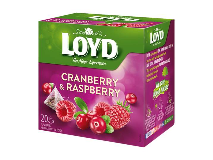 LOYD Sachets de thé Cranberry Framboise 20 x 2 g