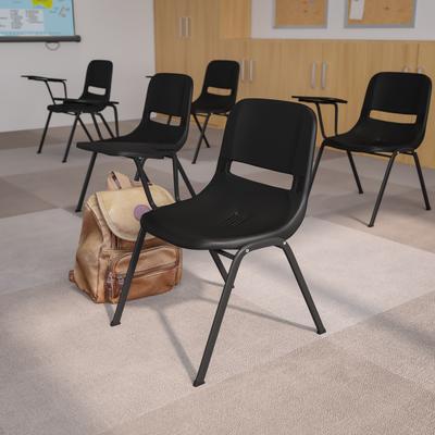 Flash Furniture Ergonomic Shell Chair with Right Handed Flip-Up Tablet Arm
