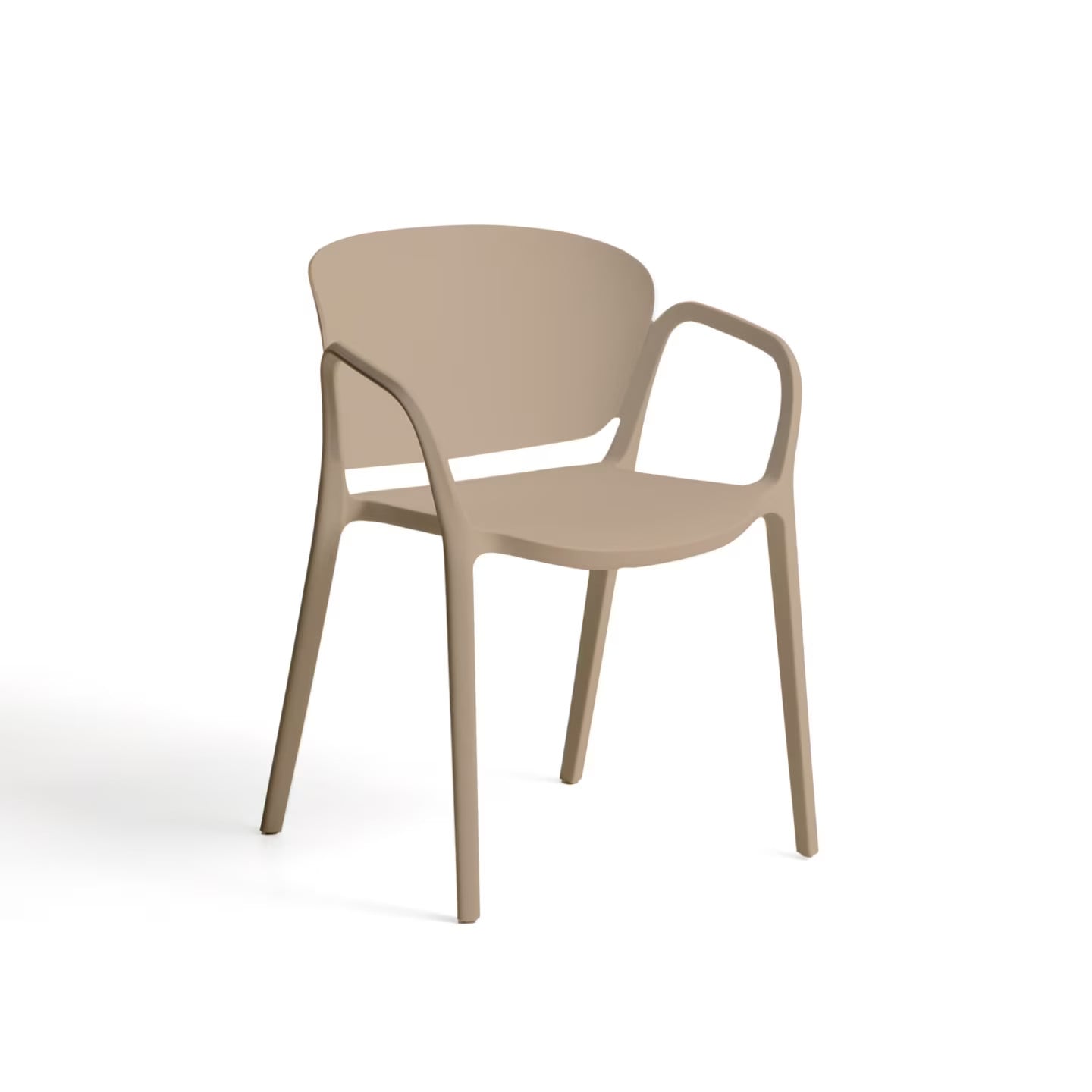 Kave Home Tuinstoel Ania Kunststof - Beige - Stapelbaar