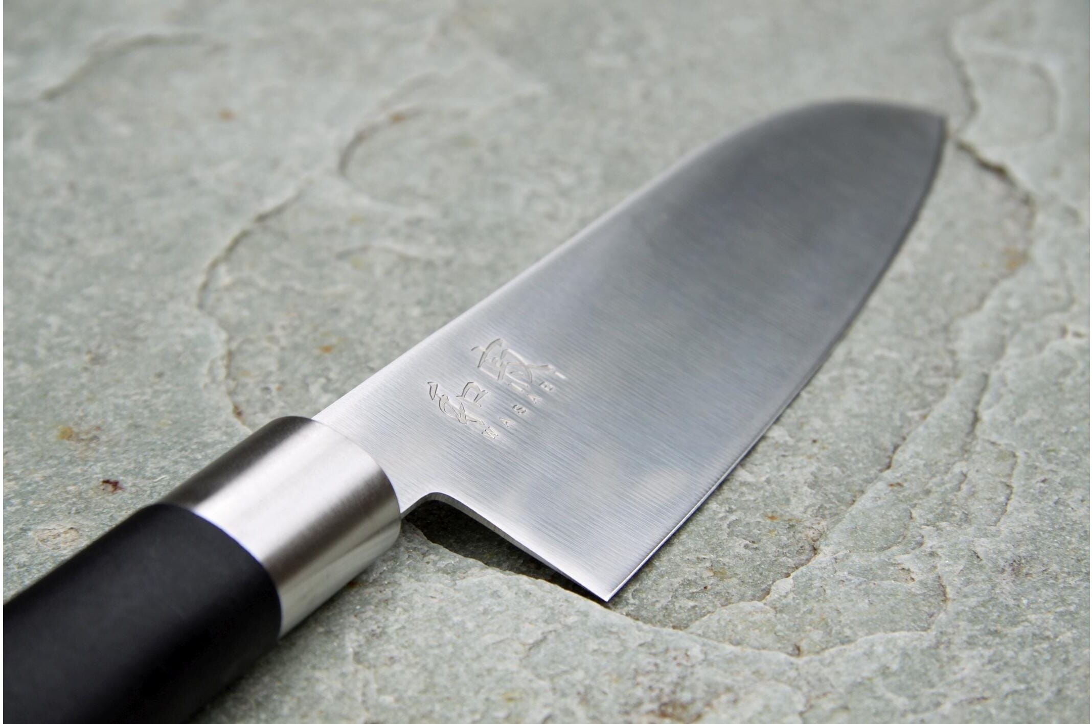 Santokumesser KAI "Wasabi Santoku Sc", schwarz, Edelstahl, Kochmesser, Santokumesser schwarz Einheitsgröße