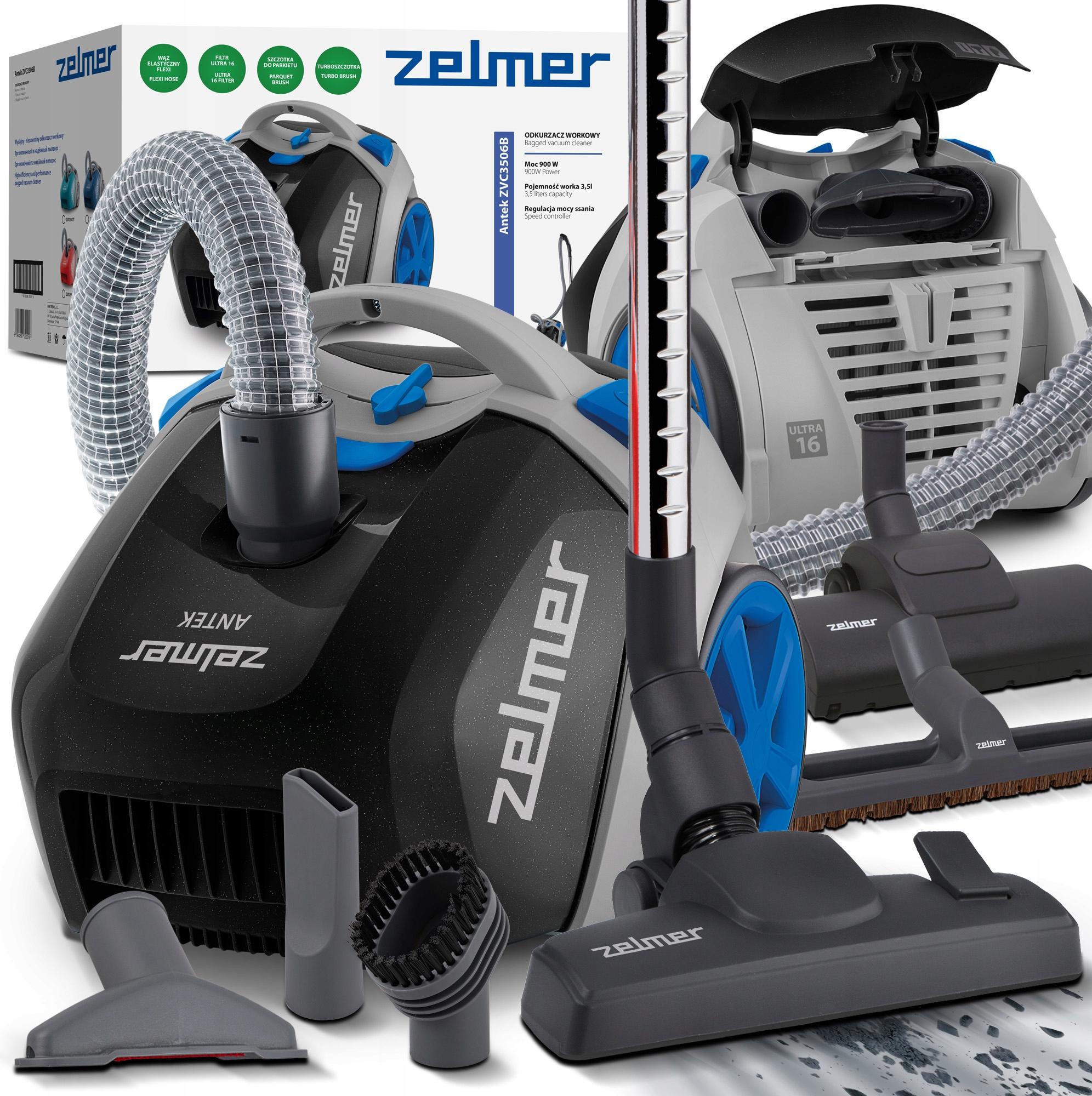 Staubsauger mit Beutel Zelmer Antek 900 W Ultra16 Filter, Turbobürste, Parkett
