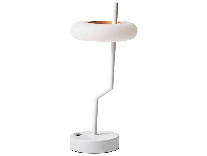 LED-TISCHLEUCHTE Weiß/Heller Holzfarbton Alviela