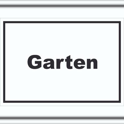HB-Druck Garten Schild mit Text Blumen Rasen waagerecht A3 Rückseite selbstklebend