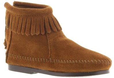 Minnetonka Back Zipper - Girls 10 Toddler Brown Boot Medium