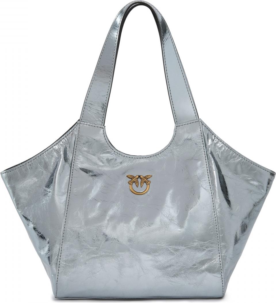 PINKO TOTE MINI BAG USED META Silber