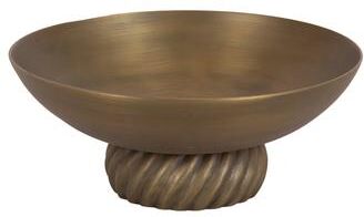 "Kate and Laurel Trenza Round Footed Metal Bowl - 12"" Diameter"