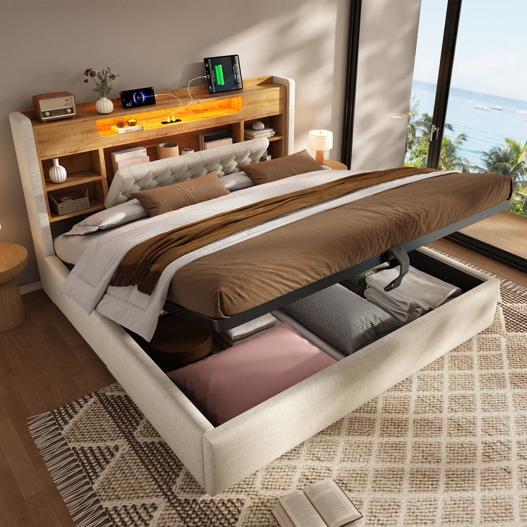 17 Stories Bed Beige Super King
