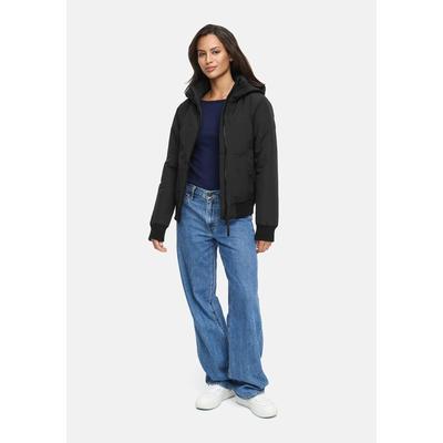 Winterjacke MARIKOO "Mooni 16", Damen, Gr. S, schwarz, Obermaterial: 100% Nylon. Innenseite: 100% Polyester. Futter: 100% Polyester, Jacken Winterjacke, Gefütterte Übergangsjacke mit Kapuze und Kordelzug