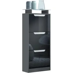 SCHUHSCHRANK Space Schwarz Hochglanz