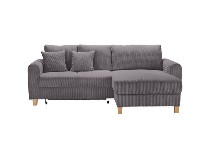 Ecksofa Cord Graphitfarben