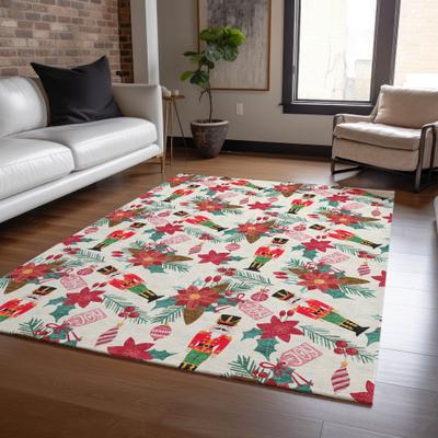 Addison Rugs Machine Washable Indoor/ Outdoor Christmas Nutcracker Chantille Rug