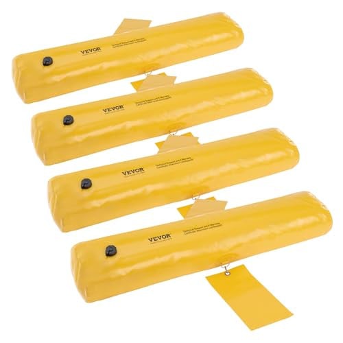 VEVOR Waterkeringen, 4 stuks, Geel, PVC-zeildoek