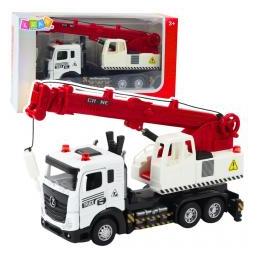 Lean Toys LKW mit Kran, Metallkabine, verstellbarem Ausleger, Licht- und Soundanlage (65614639)