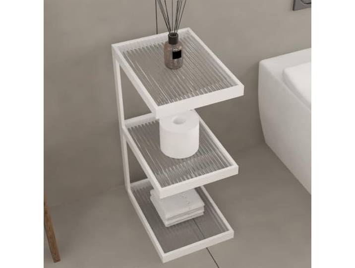 Weiwehome Schmales Organizer-Regal, moderner schmaler Beistelltisch Industrie Design, 2 Ablagen, platzsparend, vielseitig einsetzbar(White,23.6in*13.8in*9.8in)