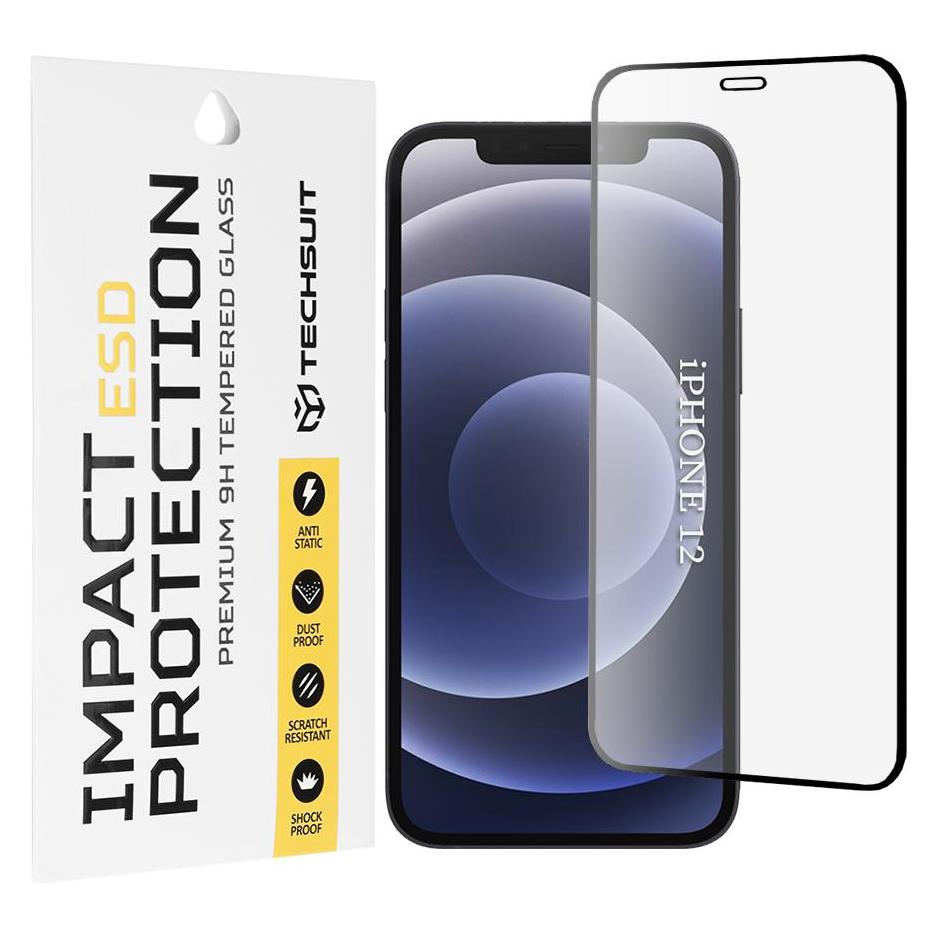 Techsuit - ESD Glass - iPhone 12 / iPhone 12 Pro - Black (Apple iPhone 12, Apple iPhone 12 Pro) (60230416)