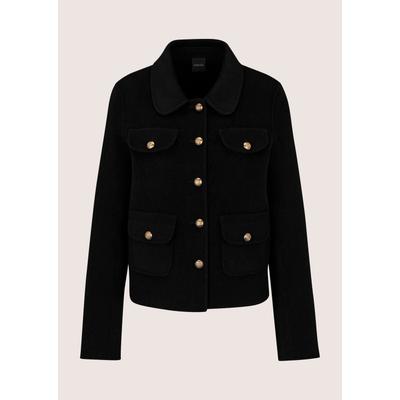 Kurzjacke MADELEINE "Jacke Doubleface-Jacke im Utility-Stil", Damen, Gr. 42, schwarz, Jacken Kurzjacke