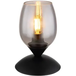 Tischlampe Nachttischlampe Tischleuchte Rauchglas Touch Schlafzimmerlampe H 18cm