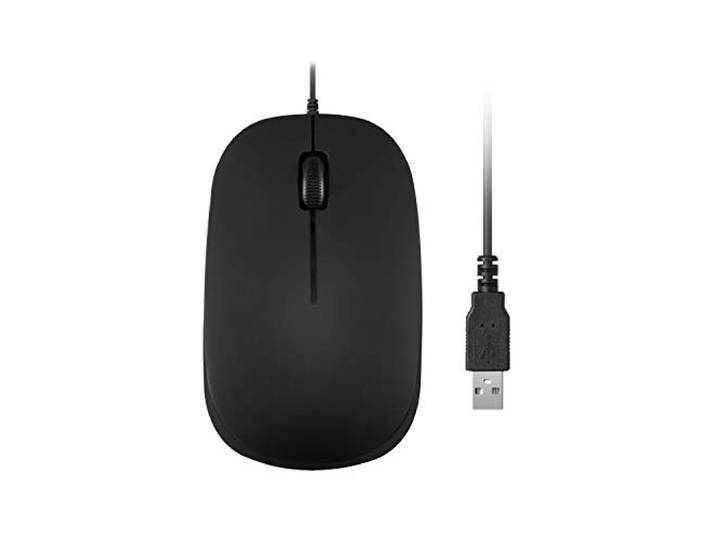 Perixx PERIMICE-201UB, kabelgebonden USB - Opitsche muis met 3 toetsen - 800 dpi - Blauw verlicht scrollwiel - Plug & Play - Zwart