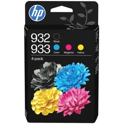 HP 932 Schwarz/933 Cyan/Magenta/Gelb Original-Druckerpatronen, 4er-Pack