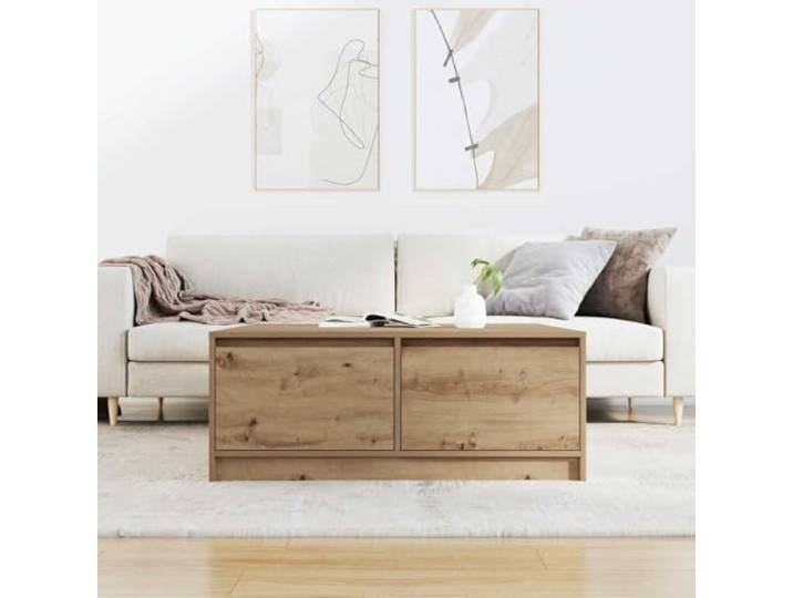 KTHLBRH Beistelltisch mit 4 Schubladen Eiche Handwerk 100 x 100 x 40 cm Technisches Holz, glatte Oberfläche, Kapazität 20 kg, leicht zu reinigen, für Wohnzimmer