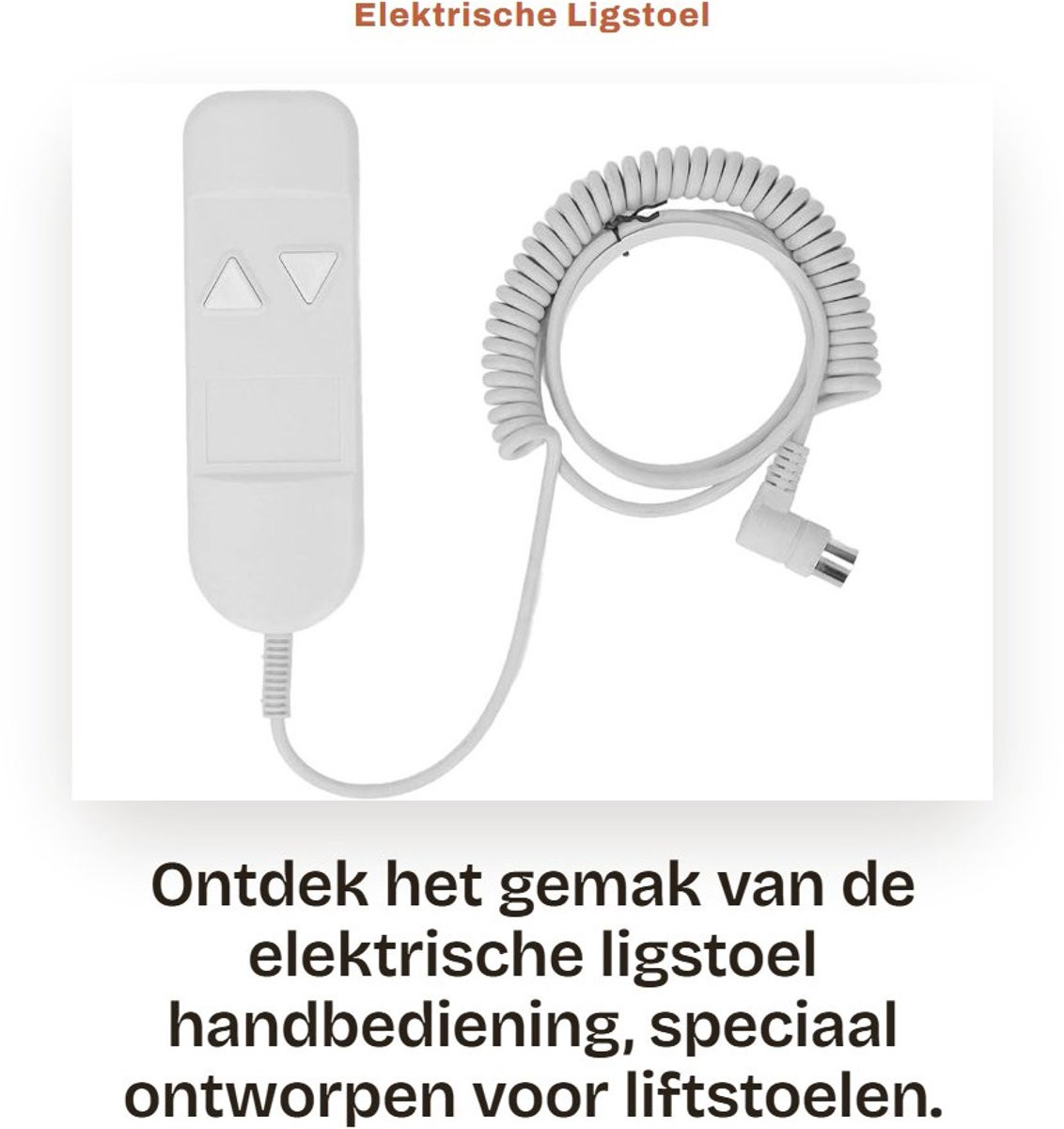 Dailygoods Elektrische Ligstoel met Handbediening en 8-pins Afstandsbediening - Lichtgewicht Mobiliteitsoplossing voor Liftstoelen
