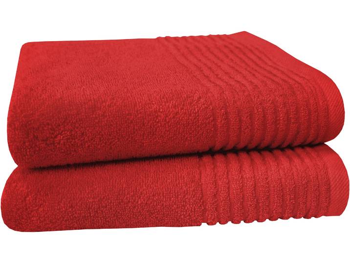 Handtücher DYCKHOFF Handtuch-Set BRILLANT 2-tlg., Baumwolle, 50x100 cm , rot (kirsche), B:50cm L:100cm, Frottier, Baumwolle, Handtücher, Handtücher, Baumwolle