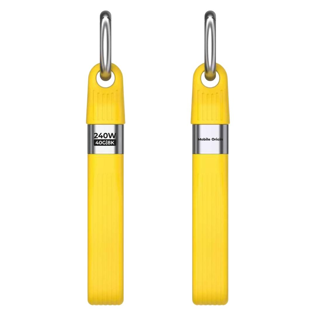Mobile Origin 240 W, 40 Gbit/s, 8K, USB-C-Schlüsselanhänger-Kabel CB17, gelb (0.13 m, 240 W) (MO-UK-CB17-YLW)