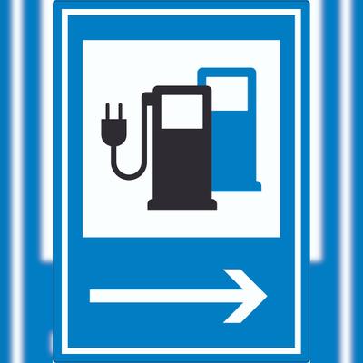 HB-Druck Stromtankstelle 365-65 Pfeil rechts Symbol Aufkleber A5 (148x210mm)