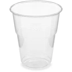 VEPATIM 50 Einweg-Trinkbecher klar 300 ml 0,3 l Eichstrich PLA ø 84mm