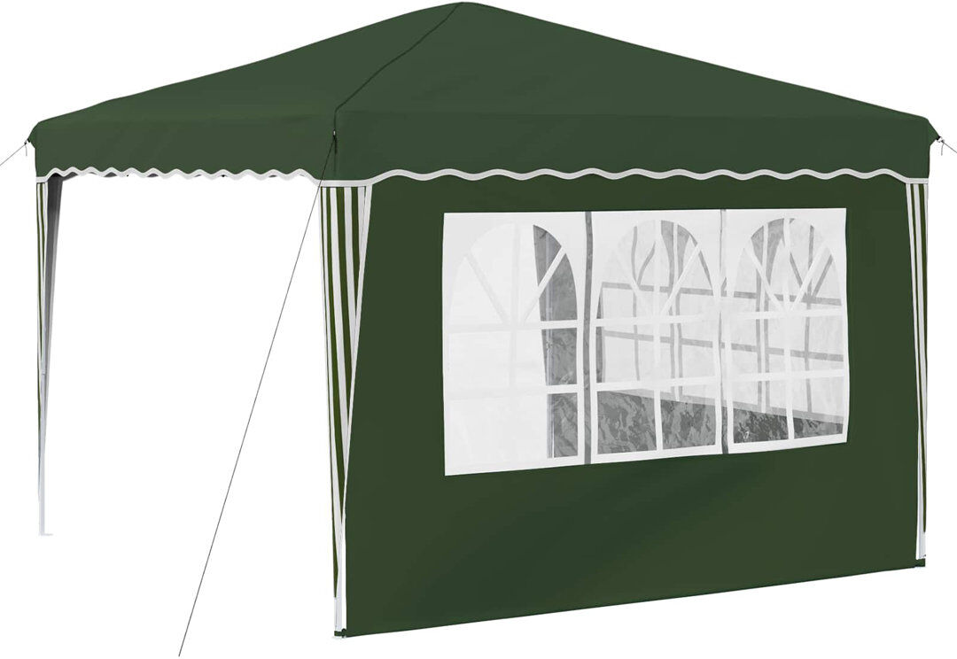 Vidaxl Pop-Up Party Tent Oxford Fabric Canopy Event Shelter Outdoor Gazebo Green 288cm W x 288cm D
