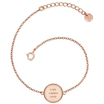 Gliederarmband GLANZSTÜCKE MÜNCHEN "G270", rosa (roségold), Armbänder, Damen, Gliederarmband, aus Sterling Silber