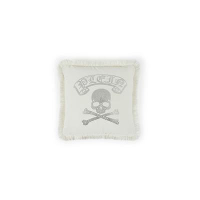 Kissenbezüge PHILIPP PLEIN "Skull Verziert", 01, weiß, 1 Stk., Baumwolle, Baumwolle, Obermaterial: 100% Baumwolle, Kissenbezüge