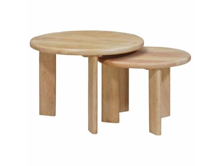 fsahslih Couchtisch 2er Set Schwarz Massivholz Mango Beistelltisch Zwei ineinander schiebbare Wohnzimmertische aus echtem Mangoholz sparen Raum und bieten flexible Ablage im Wohnbereich.