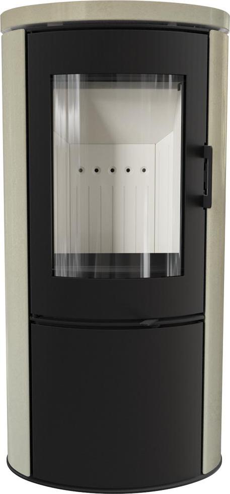 Kaminofen aus Stahl KRATKI AB S/DR ECO 5,5 kW Ø 150 Dekorative Fassadenverkleidung creme